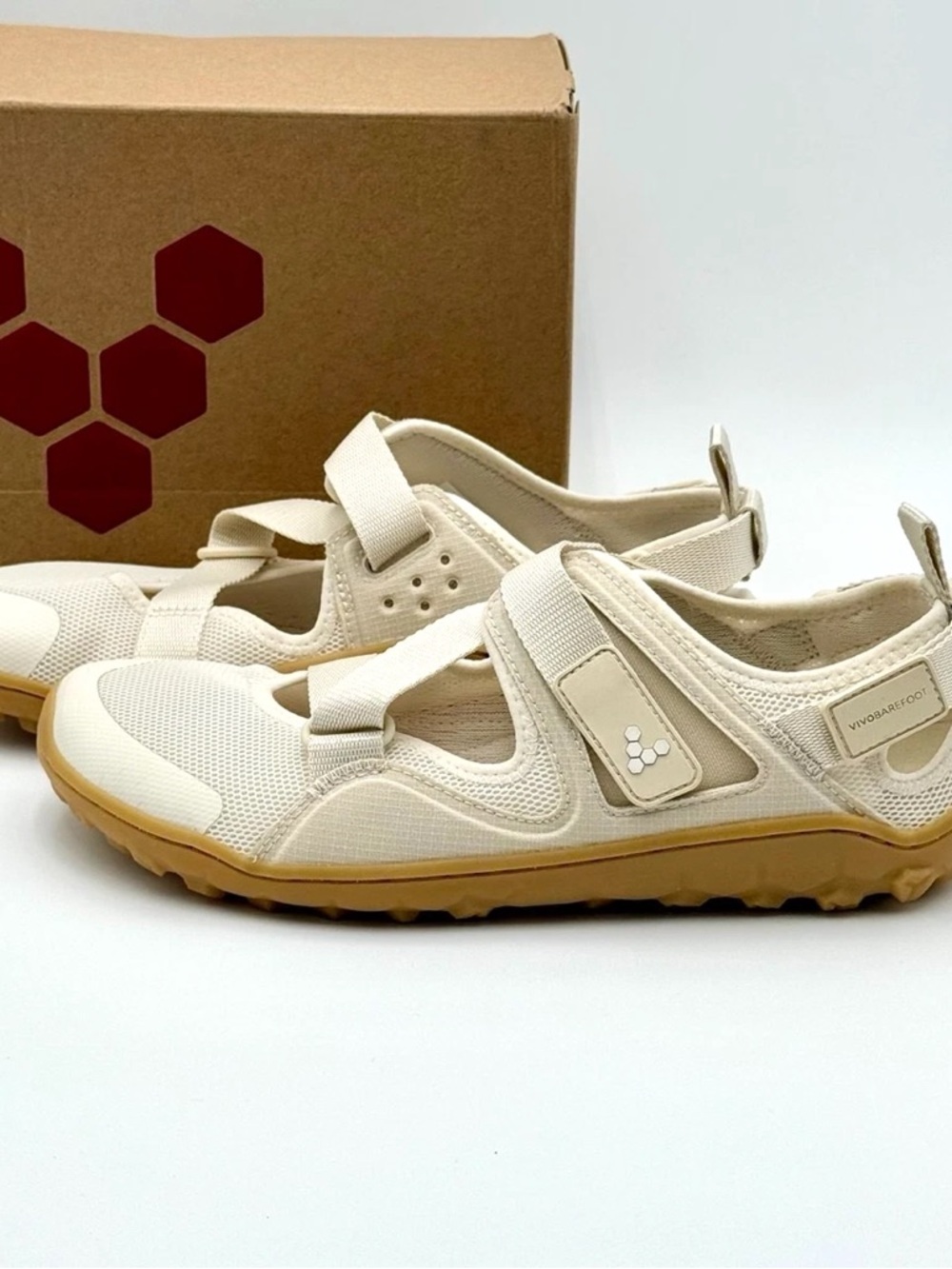 Vivo Barefoot Men's Cream Athletic Shoes with Gum Sole